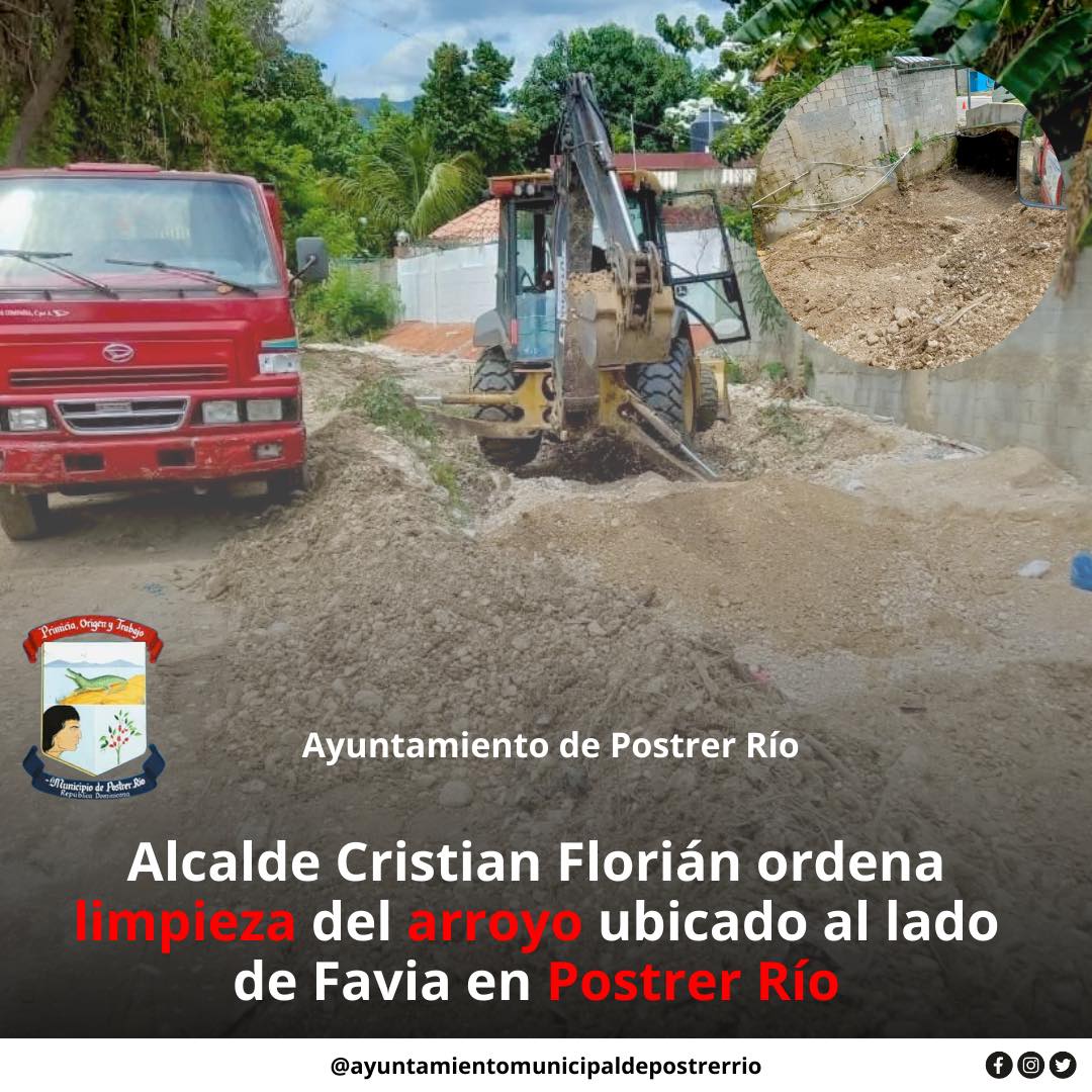POSTRER RIO: El Alcalde de Postrer Río, Cristian Florián, ha ordenado una intervención urgente para limpiar el arroyo que atraviesa al lado de Favia.