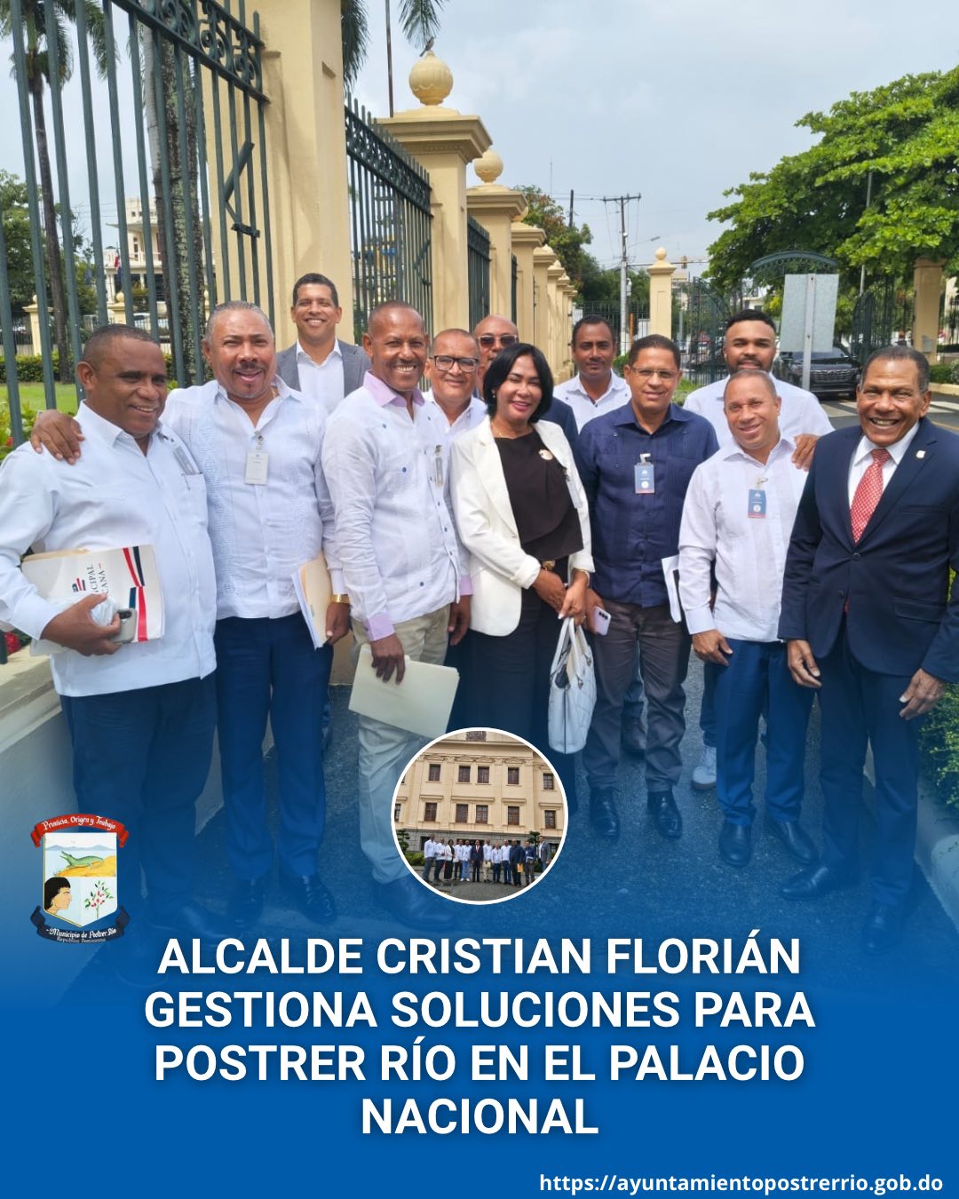 Alcalde Cristian Florián gestiona soluciones para Postrer Río en el Palacio Nacional