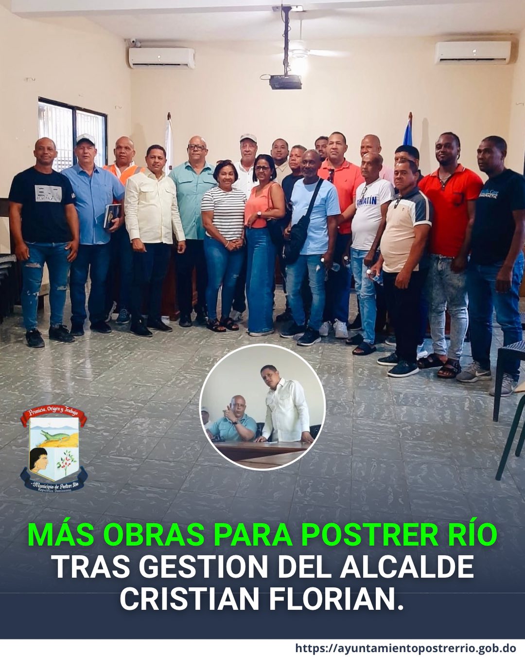 Más obras para Postrer Río tras gestión del alcalde Cristian Florian.